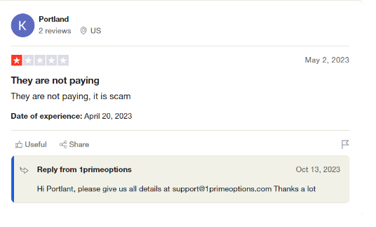 1primeoptions trustpilot review